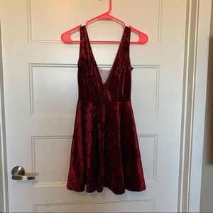 Lulu’s Red Velvet Dress